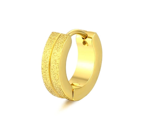Fashionable Titanium Steel Gold-Plated Matte Earrings