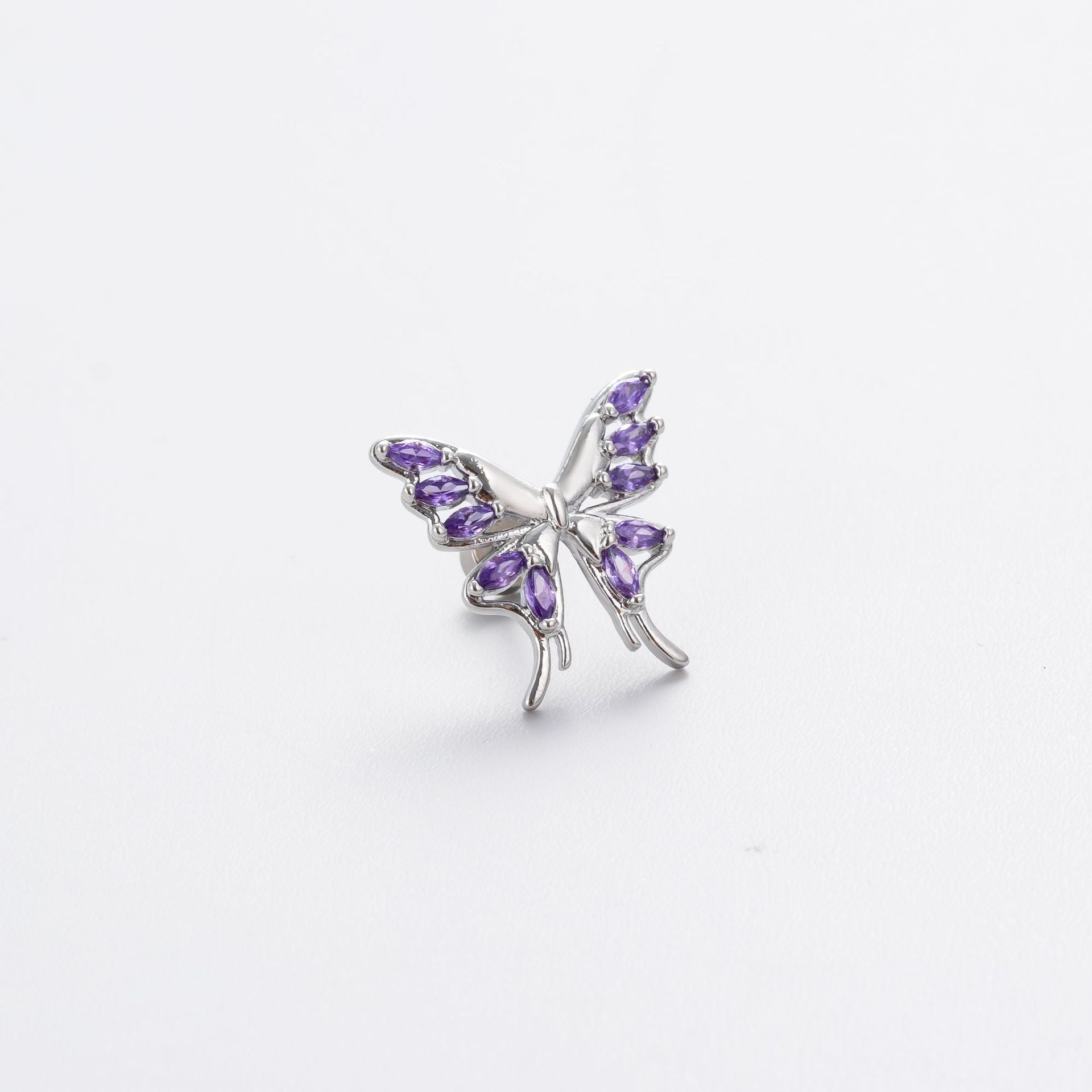 Henson Titanium Steel Butterfly Ear Cuff Earrings