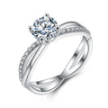 Platinum Plated Wedding and Engagement Ring Set