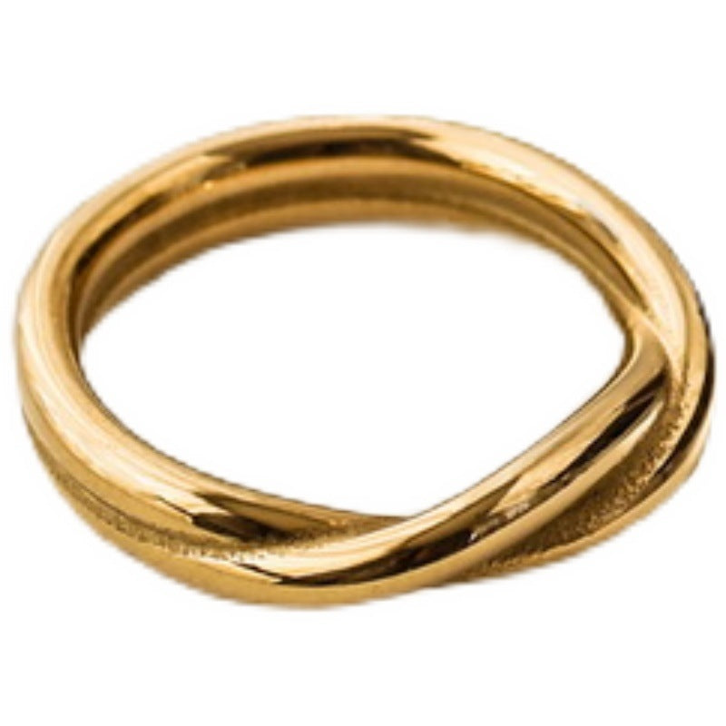 French Retro Fashion Personalized Double-layer Titanium Ring