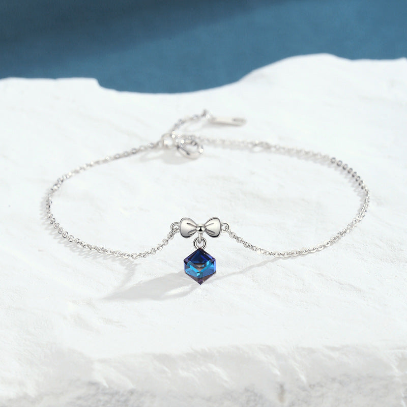 Sterling Silver Pendant Necklace with Austrian Crystals
