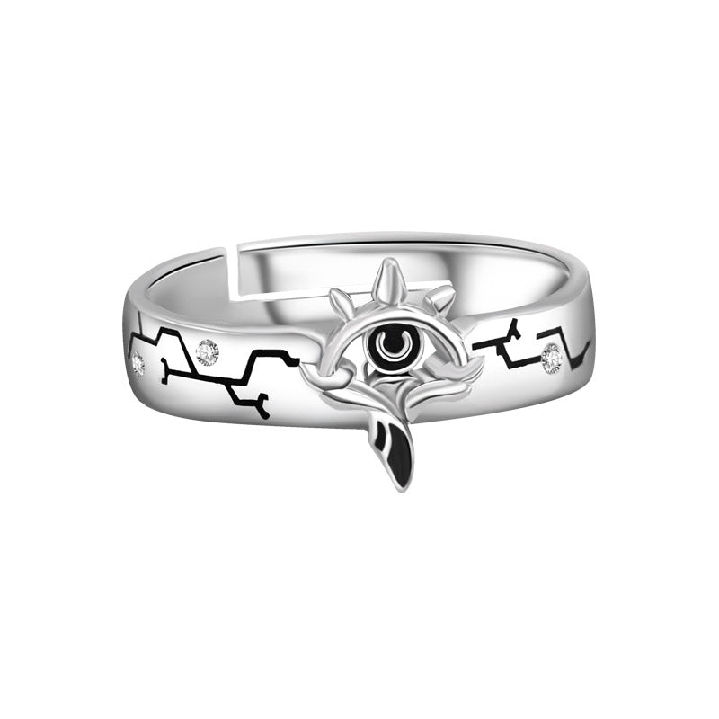 2B Silver Electroplated Platinum Sandblasted Ring
