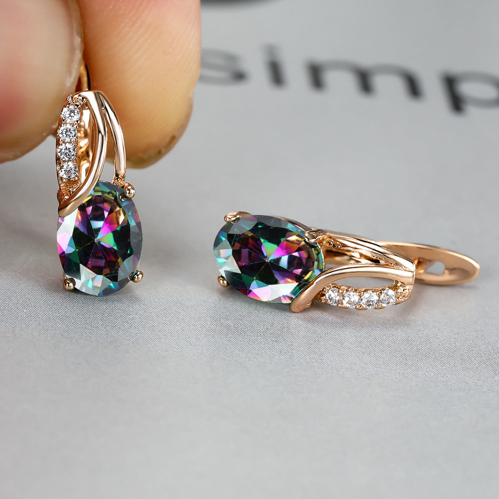 Vintage Oval Cut Zircon Earrings for Bridesmaids