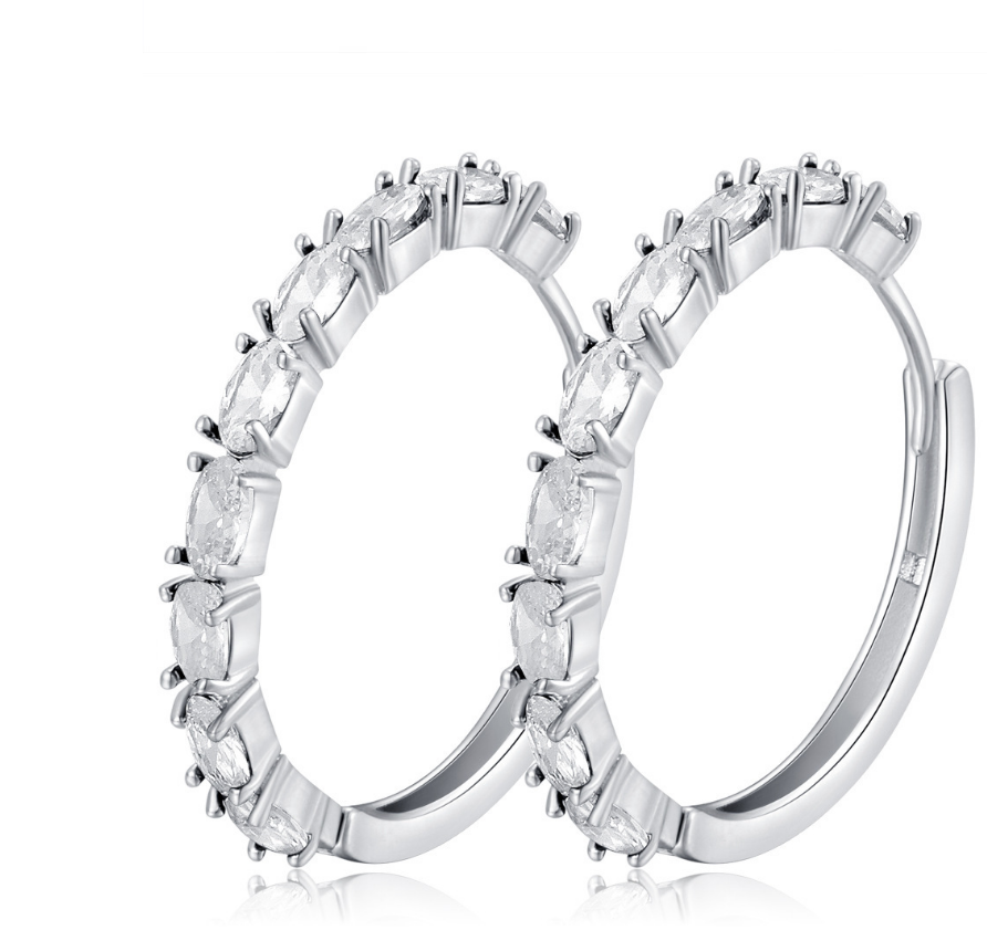 Zircon Earrings and Round Studs Set