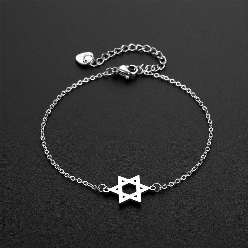 Stainless Steel Six-pointed Star Titanium Bracelet