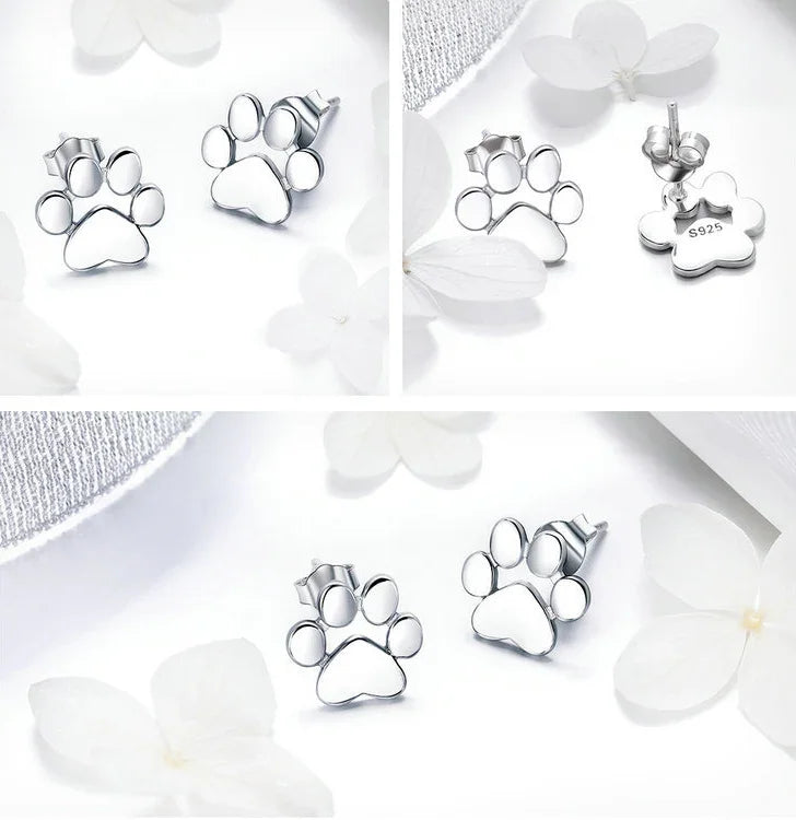 Silver Footprint Earrings