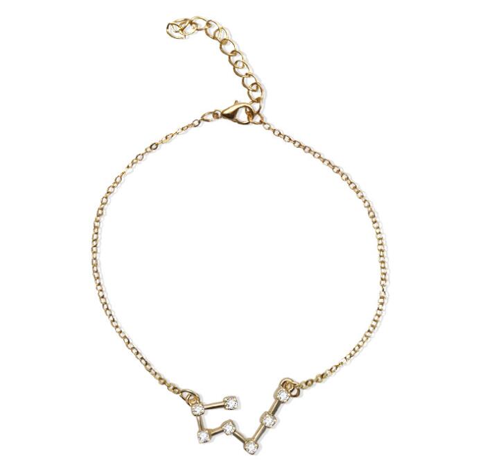 Zodiac Bracelet with Stylish Zircon Pendant