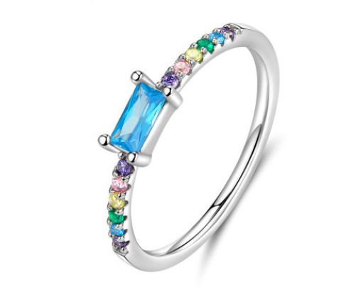 Stylish Minimalist Platinum-Plated Silver Ring