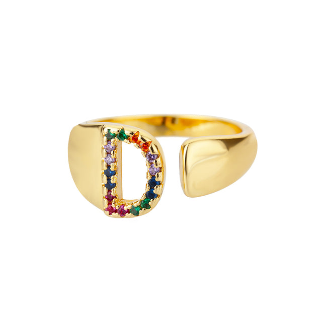 Colorful Zircon Women's Adjustable Vintage Ring Set