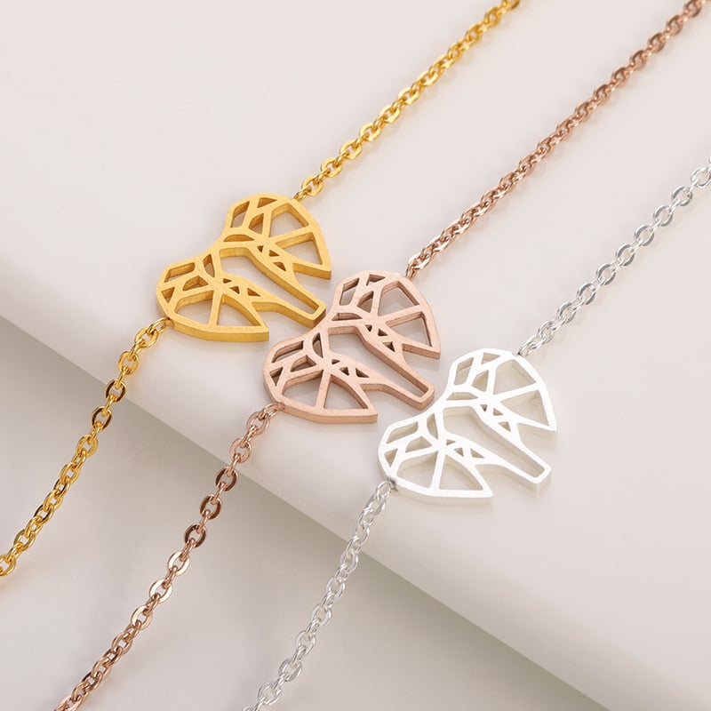 Gold-Plated Elephant Clavicle Stainless Steel Bracelet
