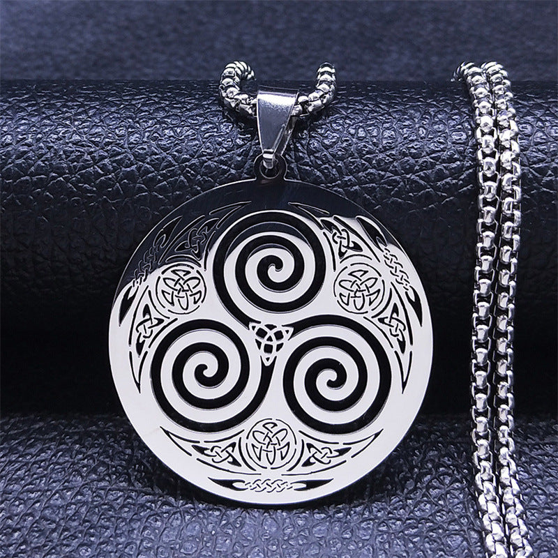 Men's Stainless Steel Pendant Box Chain Necklace