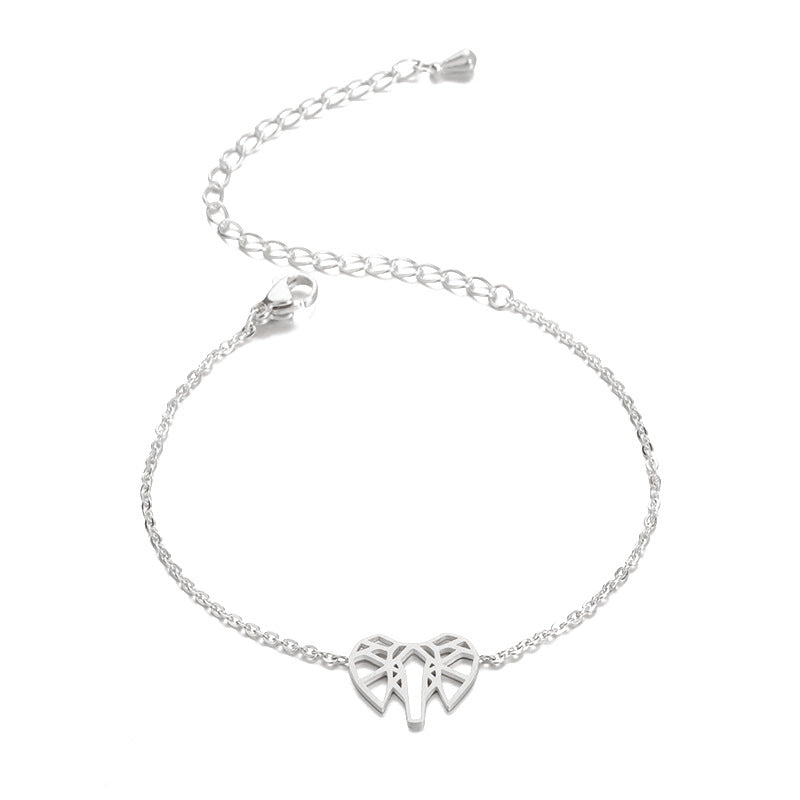 Gold-Plated Elephant Clavicle Stainless Steel Bracelet