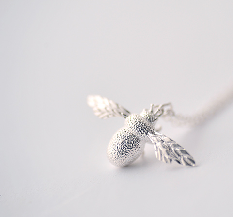 Bee Necklace with Simple Silver Pendant
