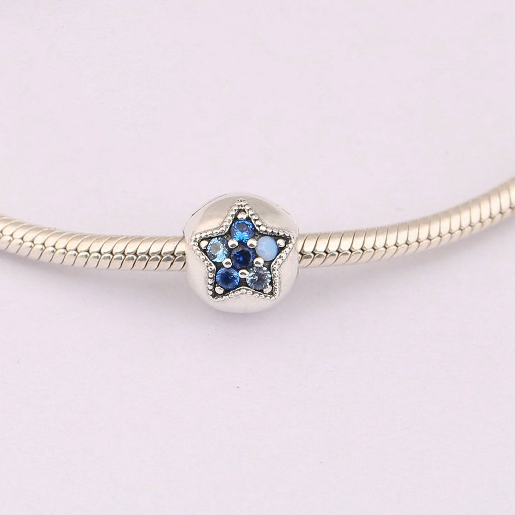 925 Silver Bracelet with Colorful Star Charms