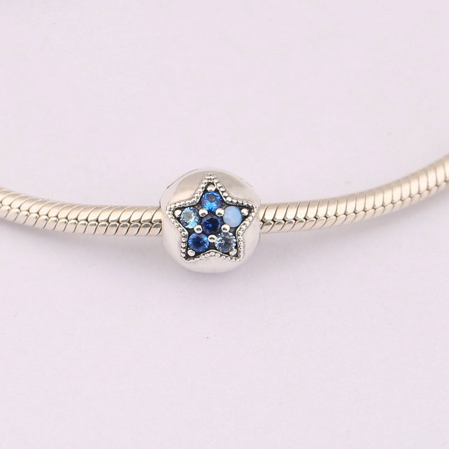 925 Silver Bracelet with Colorful Star Charms
