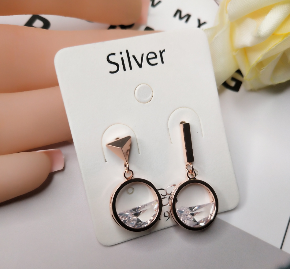 Geometric Zircon Earrings