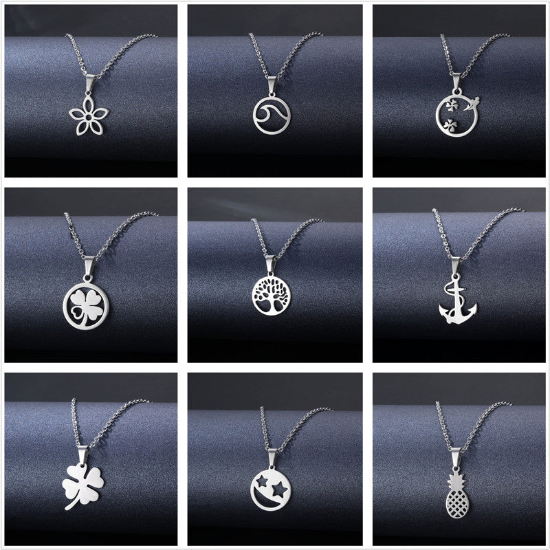 Geometric Stainless Steel Pendant for DIY Jewelry