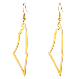 Palestine Outline Earrings with Titanium Steel Design (Pair)