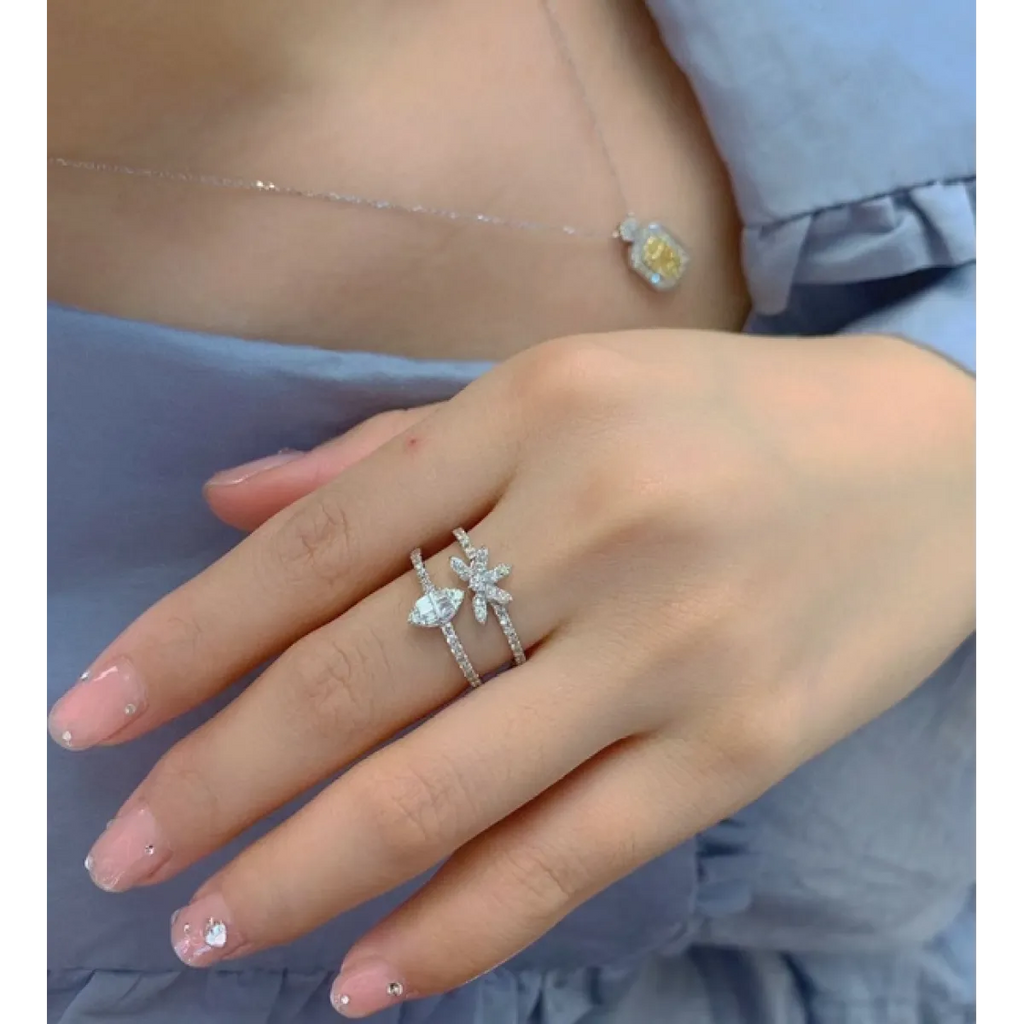 Three-layer Zircon Ring