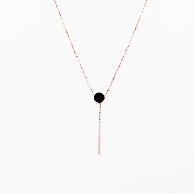 Titanium Steel Necklace with Tassel Pendant
