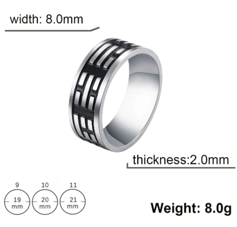 Men's Simple Personality Stainless Steel Titanium Ring