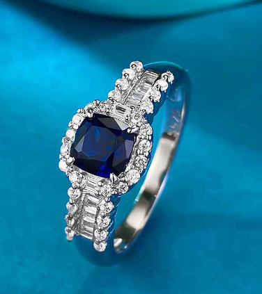 Natural Sapphire Silver Ring