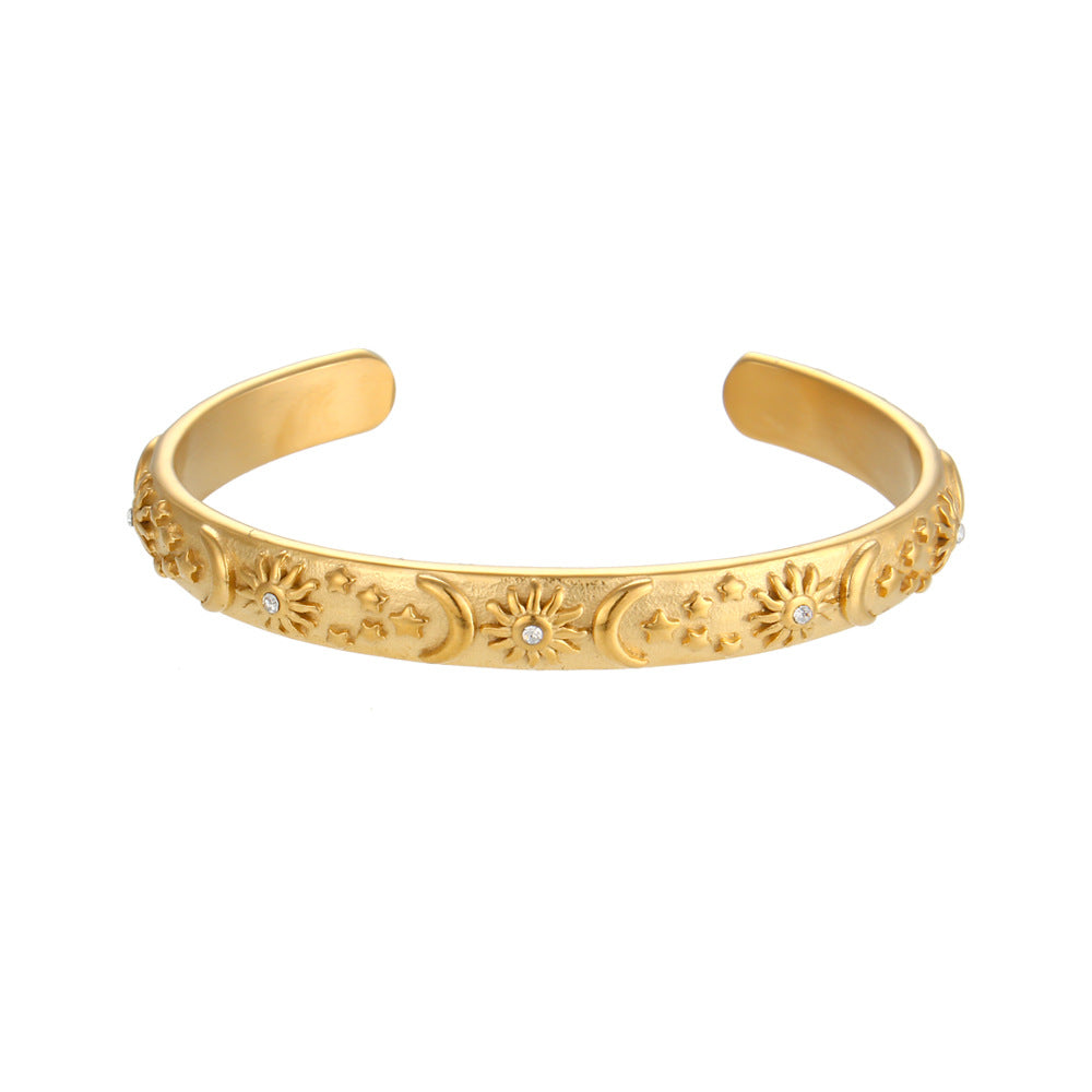 Elegant Retro Stainless Steel Bracelet Ring Ornament