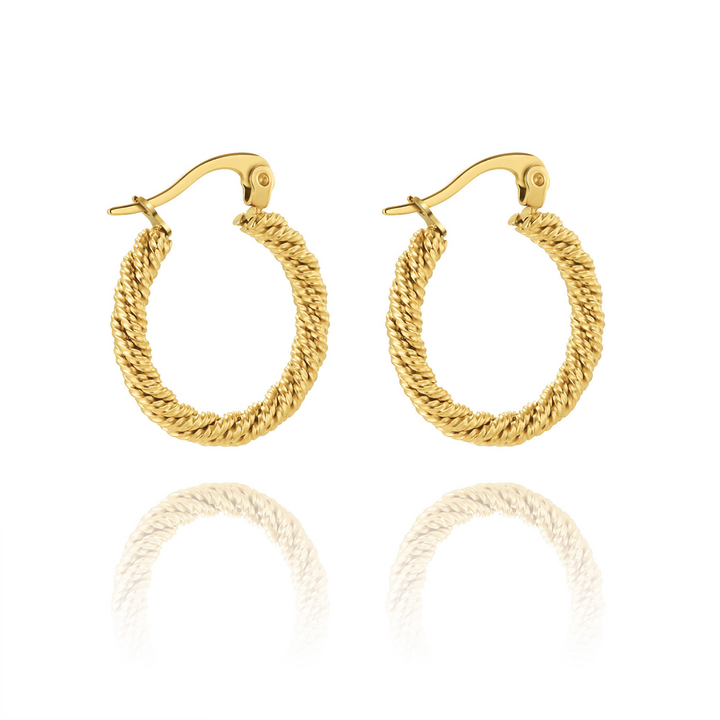 Gold-Plated Crescent Earrings