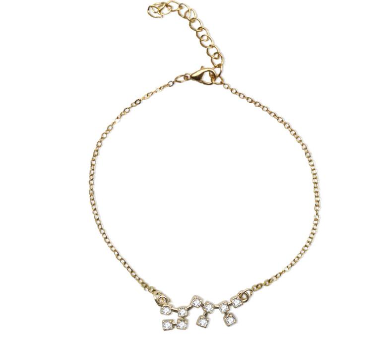 Zodiac Bracelet with Stylish Zircon Pendant
