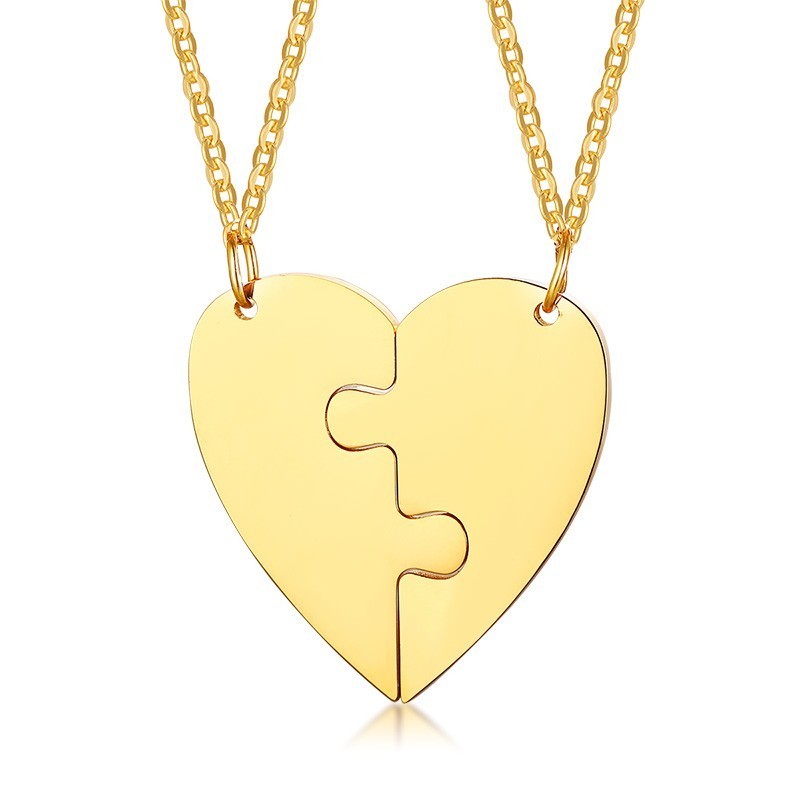 Titanium Steel Heart Friendship Pendant Jewelry Set