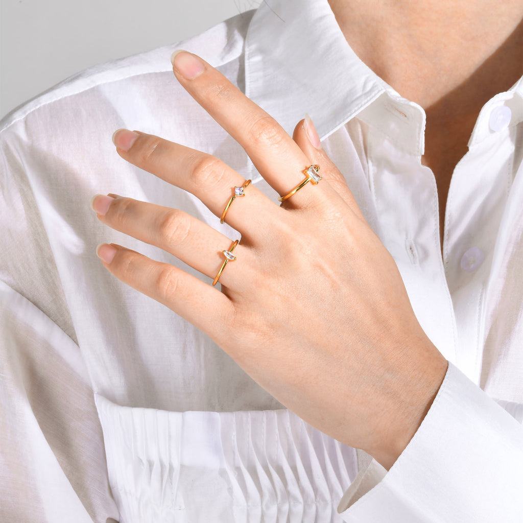 Zircon Gold Ring for Women