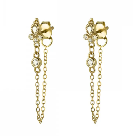 Zircon Butterfly Stud Earrings