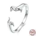 Simple Sterling Silver Dachshund Ring