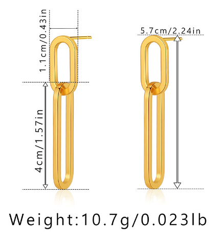 Minimalist Geometric Titanium Steel Long Earrings