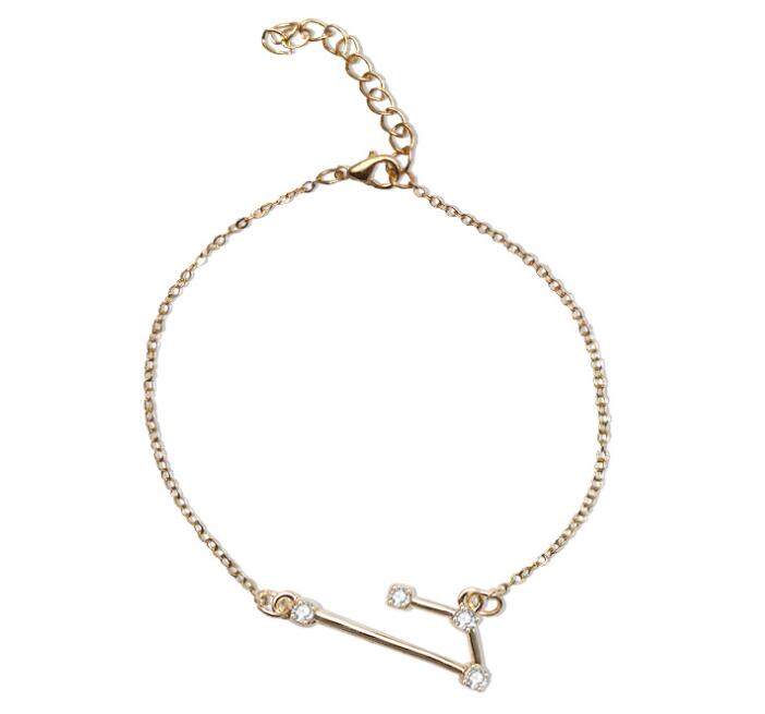 Zodiac Bracelet with Stylish Zircon Pendant