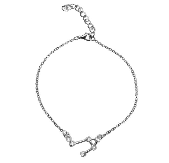 Zodiac Bracelet with Stylish Zircon Pendant