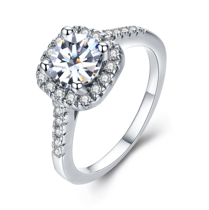 Platinum-Plated Zircon Jewelry Trendy Ring