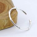 925 Silver Bamboo Design Adjustable Bangle for Couples