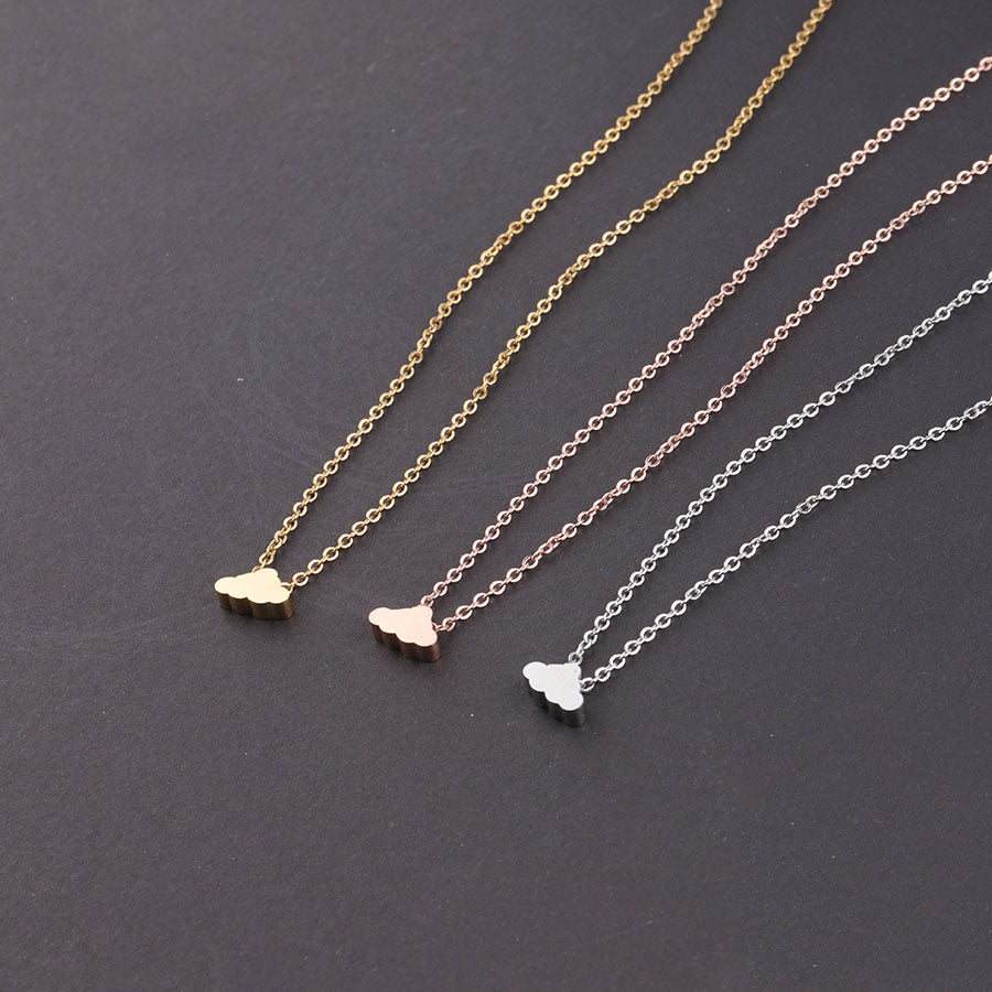 RUMNVNTY Mirror Titanium Cloud Pendant Necklace