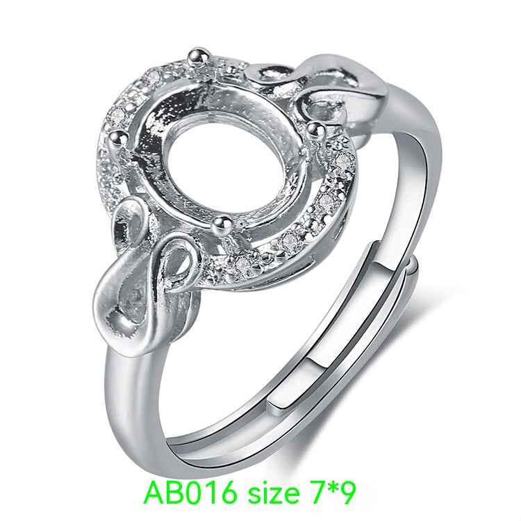 925 Silver Plated 18k Platinum Ring Frame Accessories