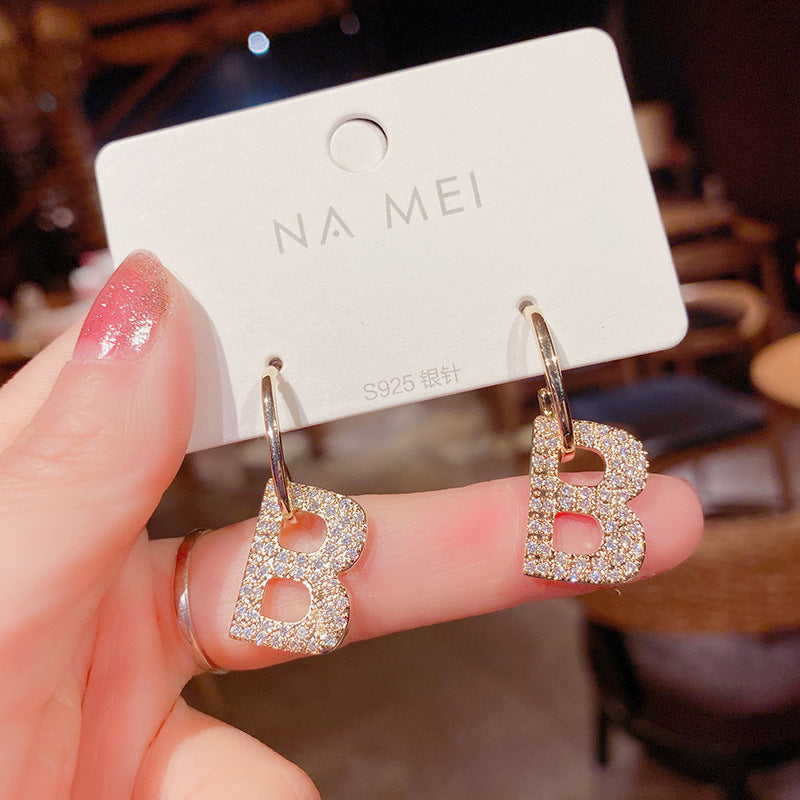 European and American Stylish Temperament Zircon Earrings