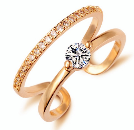 Platinum-Plated 925 Silver Ring with 3AAA Zirconia
