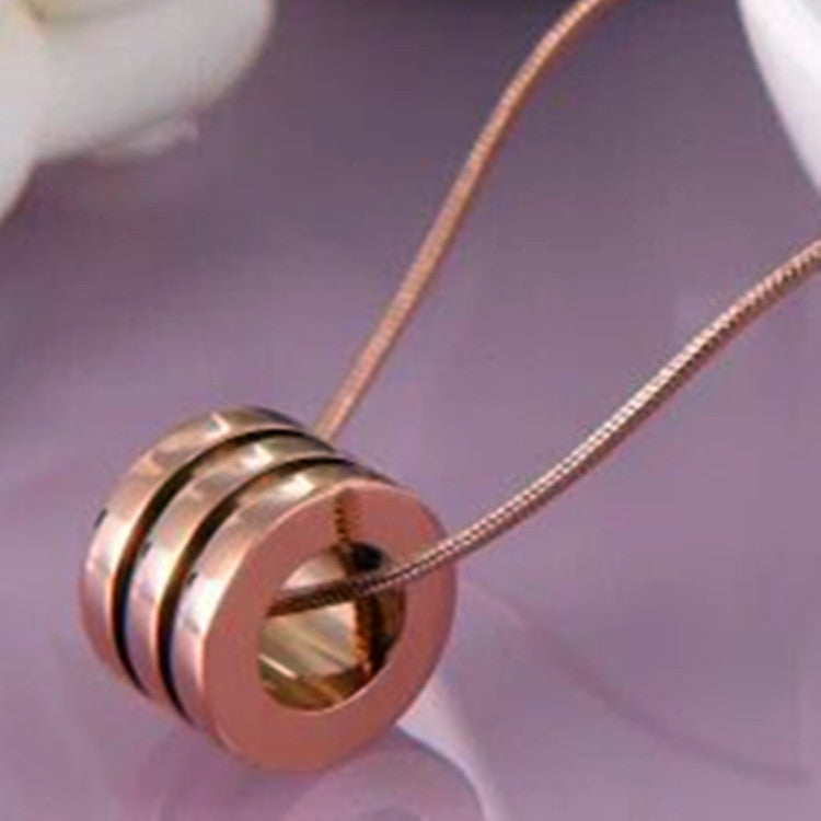 Minimalist Titanium Steel Necklace with Circle Pendant