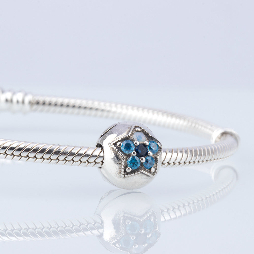 925 Silver Bracelet with Colorful Star Charms