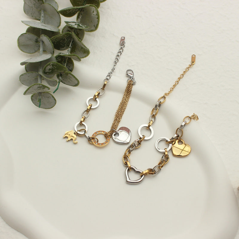 European Style Titanium Bracelet with Elephant Design