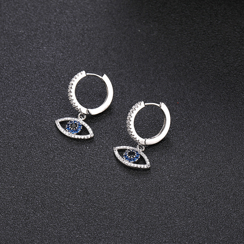Demon Eye Blue Zircon Earrings - Wholesale Jewelry
