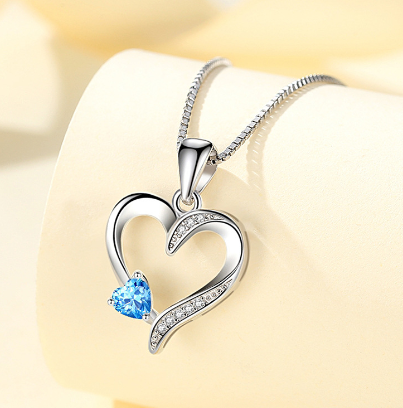 Sacred Heart Sterling Silver Pendant Necklace (One Piece)