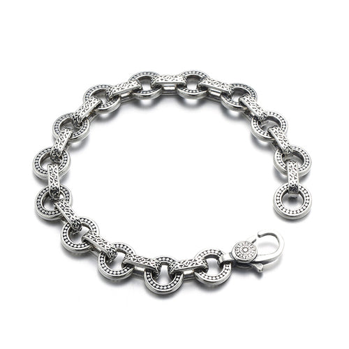 Antique Sterling Silver Jewelry Ring Buckle Bracelet