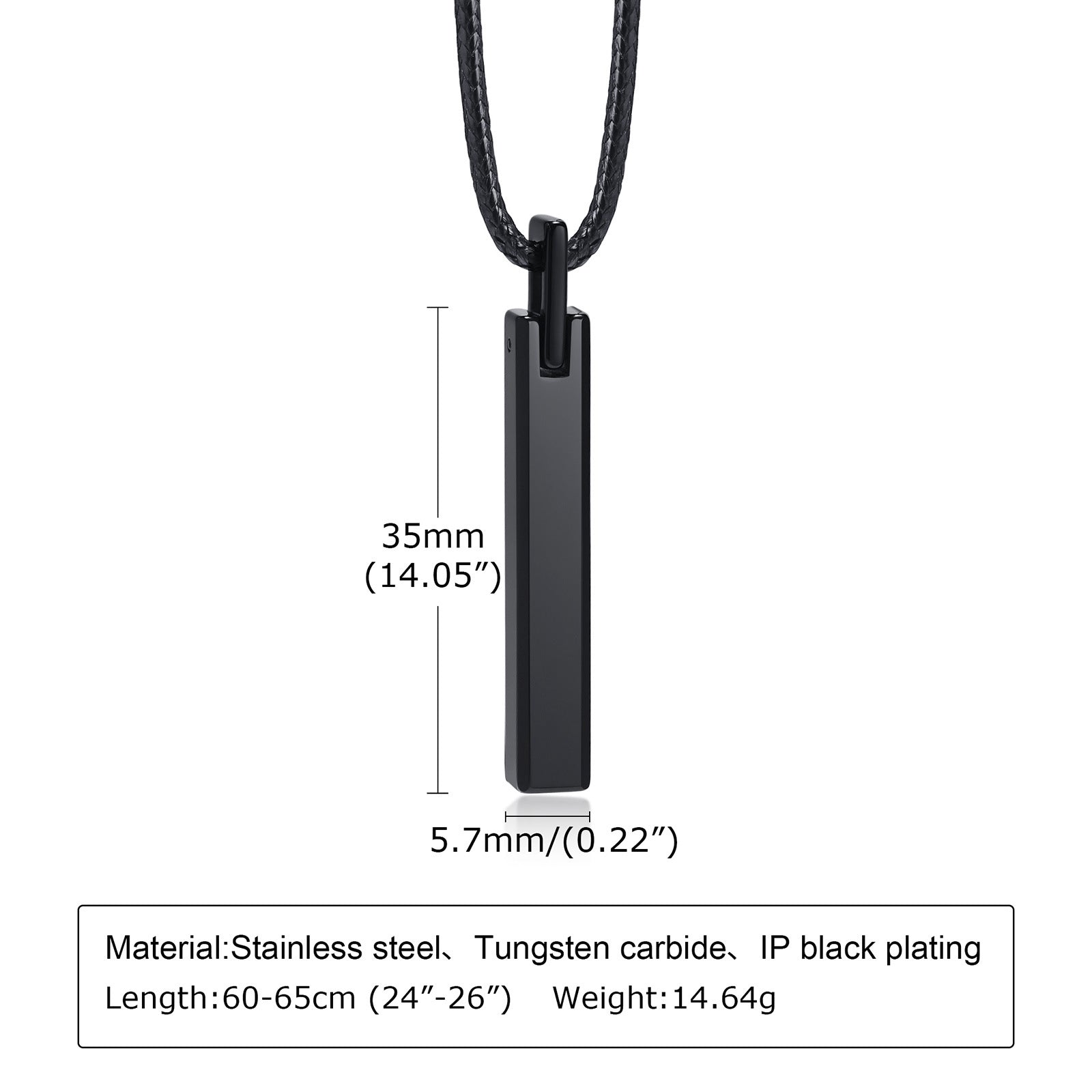 Minimalist Men's Tungsten Steel Pendant Necklace PN-703