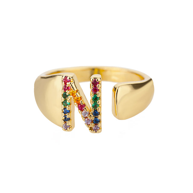 Colorful Zircon Women's Adjustable Vintage Ring Set
